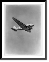 United Air Lines airplane in flight, Vintage Print