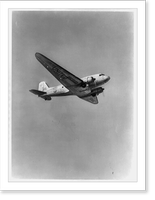 United Air Lines airplane in flight, Vintage Print