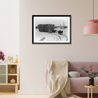 Historic Framed Print, Banner load, Pine Island, Minn. Largest load of logs ever hauled on sleighs by horses.L.H. Halverson, photographer, Blackduck, Minn.,  17-7/8" x 21-7/8"