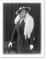 Anne Morgan, three-quarter length portrait, standing, facing front, wearing fur stole.Underwood & Underwood Studios, New York City. Classic, Antique Print