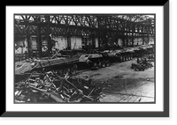 Tanks in Aschaffenburg tank works in Germany, destroyed by Americans in aerial bombing operations, World War II, Historic Print