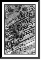 Aerial view of rail yard at Worms, Germany, destroyed by Americans in aerial bombing operations, World War II, Antique Wall Art
