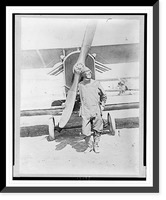 Pilot standing in front of U.S. Army airplane during World War I, Vintage Wall Art