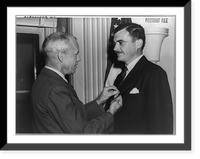 H.C. Alexander, member of U.S. Strategic Bombing Survey Committee, receiving Medal for Merit from War Secretary Patterson, Antique Print
