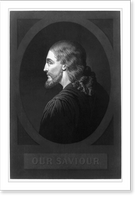 Our Saviour from the only authentic likeness of our Saviour cut on an emerald by command of Tiberius Caesar..engraved by John Sartain, Phila, Antique Wall Art