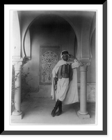 Man in traditional costume in Pavilion of Tunesia(?), Paris Exposition, 1889, Antique Wall Art