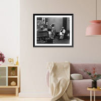 Historic Framed Print, Matisse with his model.Brassai.,  17-7/8" x 21-7/8"
