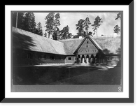 Historic Framed Print, [J&auml;gerhof Rominten. Exterior view with courtyard],  17-7/8" x 21-7/8"