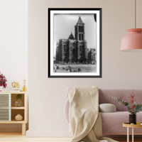 Historic Framed Print, Abbaye de St. Denis. facade de l'Eglise, (XIIe si&egrave;cle).X, Phot.,  17-7/8" x 21-7/8"