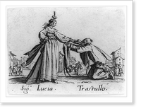 Trastullo kneeling before Signorina Lucia, Antique Wall Art