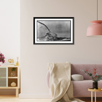 Crete, 1941. A burning German glider plane about to crash during the air borne invasion, Antique Print