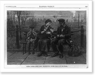 Historic Framed Print, Castle Garden. their first Thanksgiving dinner.Harper.,  17-7/8" x 21-7/8"