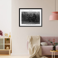 Historic Framed Print, Castle Garden. their first Thanksgiving dinner.Harper.,  17-7/8" x 21-7/8"