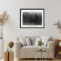 Historic Framed Print, Castle Garden. their first Thanksgiving dinner.Harper.,  17-7/8" x 21-7/8"