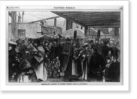 Historic Framed Print, Immigrants landing at Castle Garden.drawn by A.B. Shults.,  17-7/8" x 21-7/8"