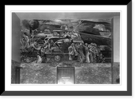 Mural by Wendell Jones, showing family sitting in truck loaded with cattle and parked near railroad, in post office, Johnson City, Tennessee, Antique Print