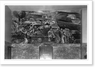 Mural by Wendell Jones, showing family sitting in truck loaded with cattle and parked near railroad, in post office, Johnson City, Tennessee, Antique Print