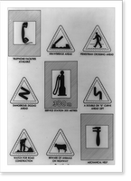 Road signs forming part of a uniform code being fostered by the United Nations in 1950, Antique Wall Art