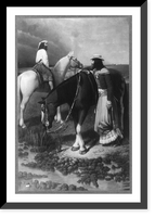 Historic Framed Print, [Two gauchos with horses, Argentina],  17-7/8" x 21-7/8"