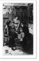 Historic Framed Print, Stirring the Christmas pudding,  17-7/8" x 21-7/8"