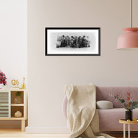 Historic Framed Print, [Proof for bank note vignette showing five men making boots].Rawdon, Wright, Hatch and Edson, New York.,  17-7/8" x 21-7/8"