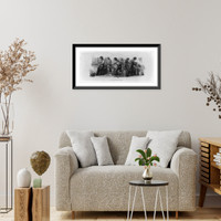 Historic Framed Print, [Proof for bank note vignette showing five men making boots].Rawdon, Wright, Hatch and Edson, New York.,  17-7/8" x 21-7/8"