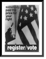Somebody paid the price for your right register/vote. Classic, Antique Print