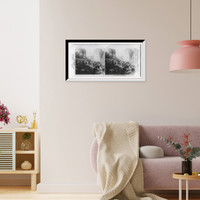 Historic Framed Print, Armed monks gathering wood for the Meteora monasteries during the Turkish invasion,  17-7/8" x 21-7/8"