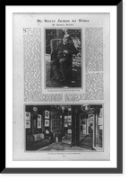 Mr. Henry James in the garden of his home at Rye ; The library at Lamb House, Mr. James's English home, Historic Print