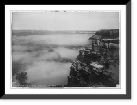 Historic Framed Print, Fog effects near Hotel El Tovar, Grand Canyon of Arizona,  17-7/8" x 21-7/8"
