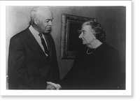 Roy Wilkins greets Mrs. Golda Meir during trip to Israel, 1972, Antique Wall Art