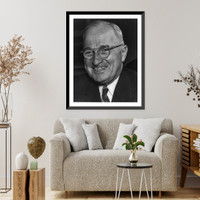 Historic Framed Print, [Harry S. Truman, head-and-shoulders portrait, facing left],  17-7/8" x 21-7/8"