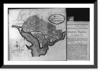 Historic Framed Print, [L'Enfant map of Wash., D.C.],  17-7/8" x 21-7/8"