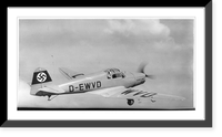 View of Klemm KL 105 airplane, Germany, 1938. Right side view, in flight, Vintage Print
