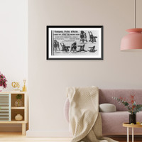 Advertisement for Thomson, Perley & Waite, manufacturers of chamber suite, dining and rocking chairs, with 7 illustrations of folding table-carriage combitations, Antique Print