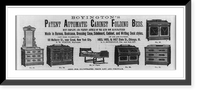 Historic Framed Print, [Advertisement for Boyington's patent automatic cabinet folding beds, with 6 illustrations of models, including bureau, bookcase, writing desk, etc.],  17-7/8" x 21-7/8"