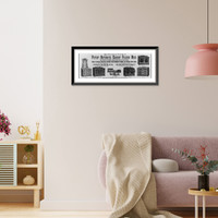 Historic Framed Print, [Advertisement for Boyington's patent automatic cabinet folding beds, with 6 illustrations of models, including bureau, bookcase, writing desk, etc.],  17-7/8" x 21-7/8"