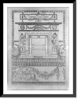 Repro. of 9 architectural drawings of Octagon House and outbuildings, Wash. D.C.: Dining room mantel - pl. 13, Antique Poster