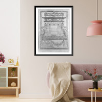 Repro. of 9 architectural drawings of Octagon House and outbuildings, Wash. D.C.: Dining room mantel - pl. 13, Antique Poster