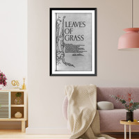 Historic Framed Print, A page from the 1930 Leaves of Grass, by Walt Whitman, printed by the Grabhorn Press for Random House. The type is [Frederic] Goudy's Newstyle,  17-7/8" x 21-7/8"
