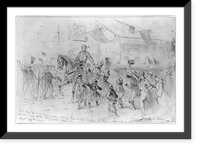 Genl. Geo. B. McClellan passing through Frederick City Myd. at the head of the Army of the Potomac. Pursuit of Genl. Lee.EF, Historic Print