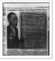 Suspected of aiming at overthrow of White race, Antique Print