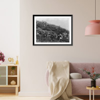 Historic Framed Print, Tea pickers in the Himilayas, India,  17-7/8" x 21-7/8"