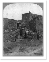 Historic Framed Print, Views in the ca&ntilde;ons of the Colorado River and among the Aztec cities of Arizona. Our brown stone front" at Oribay [i.e. Oraibi]" - 2,  17-7/8" x 21-7/8"