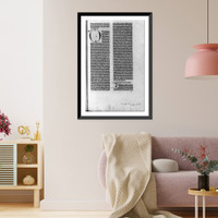 Historic Framed Print, [Page of De mineralibus, with initial O],  17-7/8" x 21-7/8"