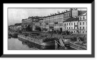 Wood being loaded on wagons from canal boats on the Neva river, St. Petersburg, Russia Classic, Antique Poster