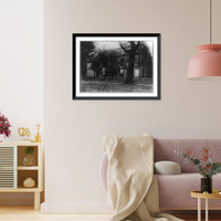 Historic Framed Print, [Old Fort Crailo, Riverside Avenue, Rensselaer, New York, birthplace of Yankee Doodle,  at time it was given to the state by Mrs. Susan DeLancey Van Rensselaer Strong of Philadelphia],  17-7/8" x 21-7/8"