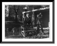 Historic Framed Print, [President Herbert Hoover posed outdoors for talking motion picture],  17-7/8" x 21-7/8"