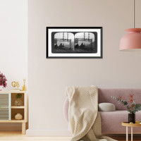 Two track levels of P.R.R. on the horseshoe curve, train rounding curve in distance 1 mile away, 100 ft. higher, Pa., U.S.A, Vintage Wall Art