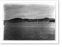 Vladivostok - panoramic view from harbor (center part of 3 parts), Vintage Print